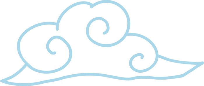 Japan doodle cloud, Chinese cloud illustration